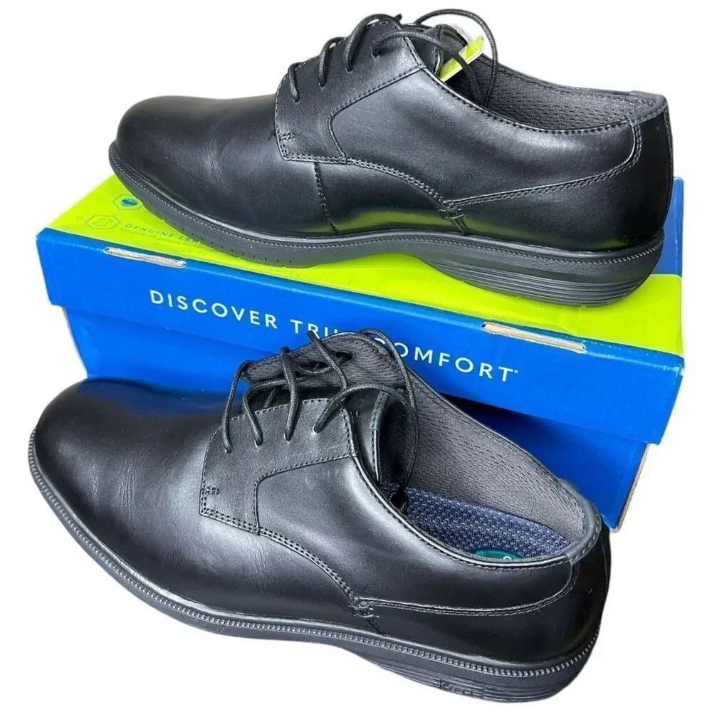 NEW Nunn Bush Men's Marvin Slip Resistant Black Work Safety Shoes 9.5 Extra Wide